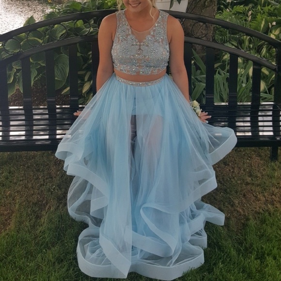 Dresses & Skirts - Blue 2 piece prom dress